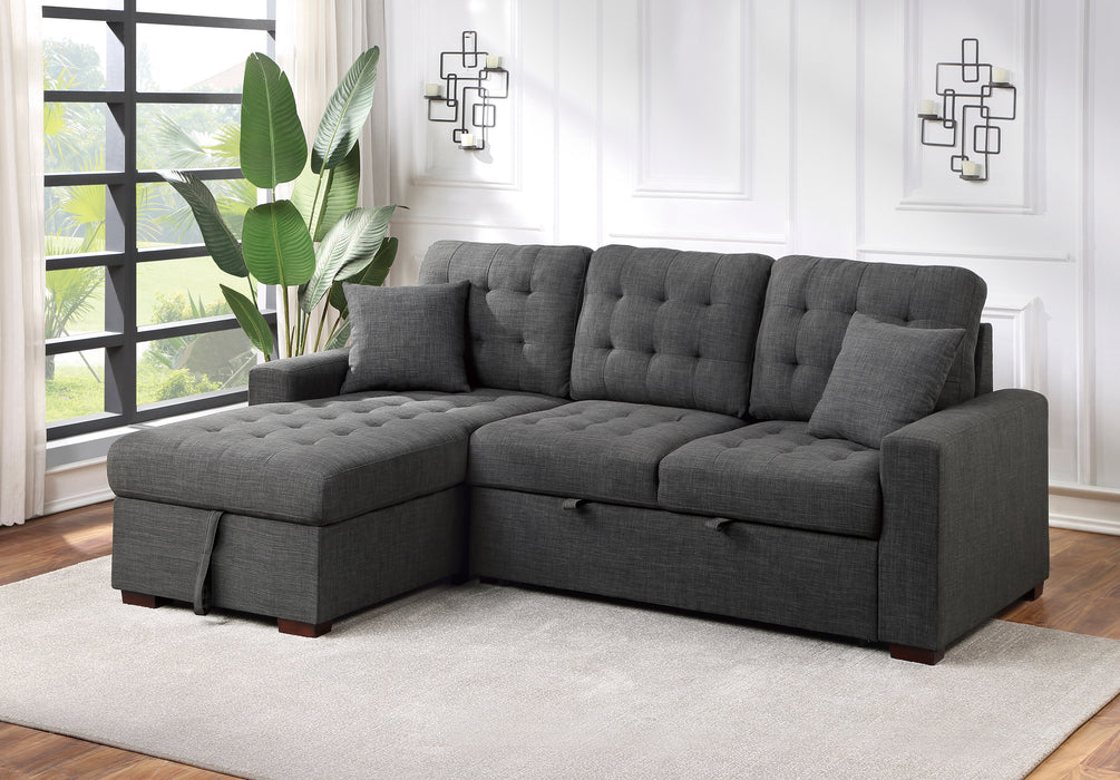 #McCafferty Sectional w/Sleeper & Storage LAF GREY