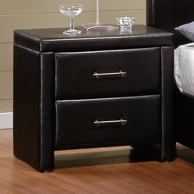 Zoey Nightstand DARK BROWN VINYL