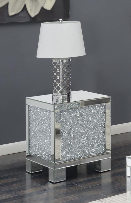 gillian-square-end-table-silver-and-clear-mirror-1