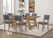 sharon-rectangular-trestle-base-dining-table-set-blue-and-brown