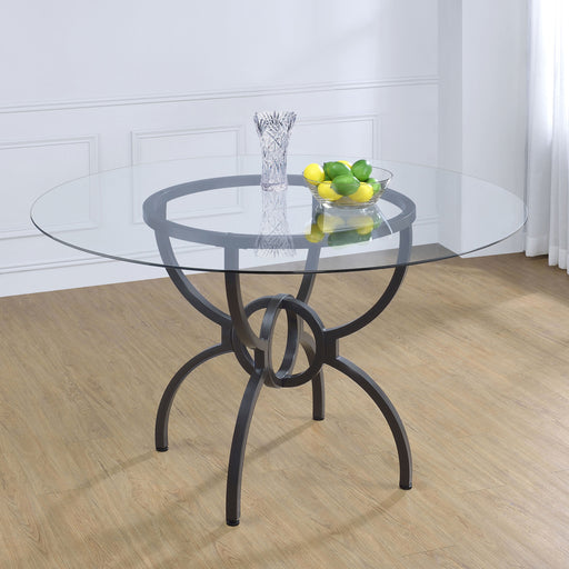 aviano-48-round-glass-top-dining-table-clear-and-gunmetal