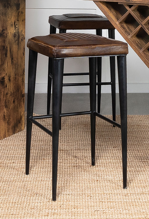 alvaro-leather-upholstered-backless-bar-stool-antique-brown-and-black-set-of-2