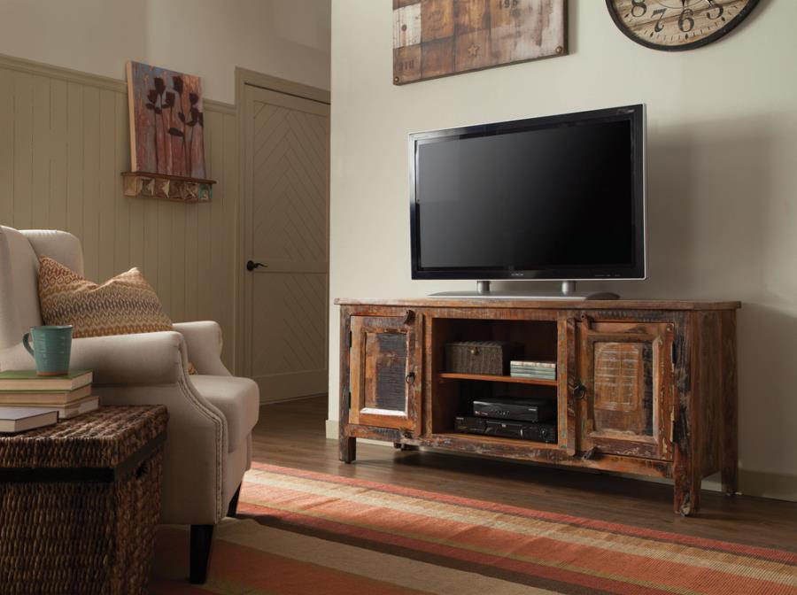 Genesis 2-door 60" TV Console RECLAIMED WOOD ONE COLOR ONLY