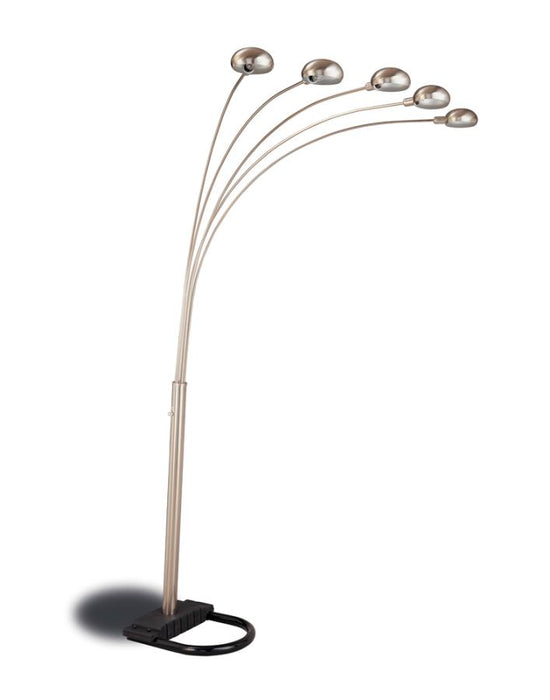 Dacre 5-light Floor Lamp with Curvy Dome Shades Chrome and Black