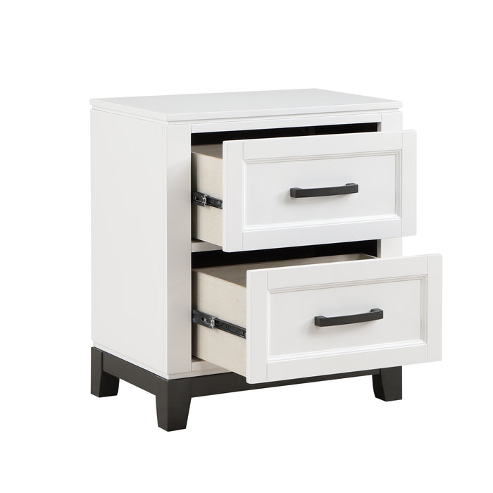 Garretson Nightstand WHITE/METALLIC