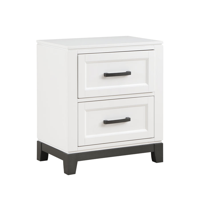 Garretson Nightstand WHITE/METALLIC