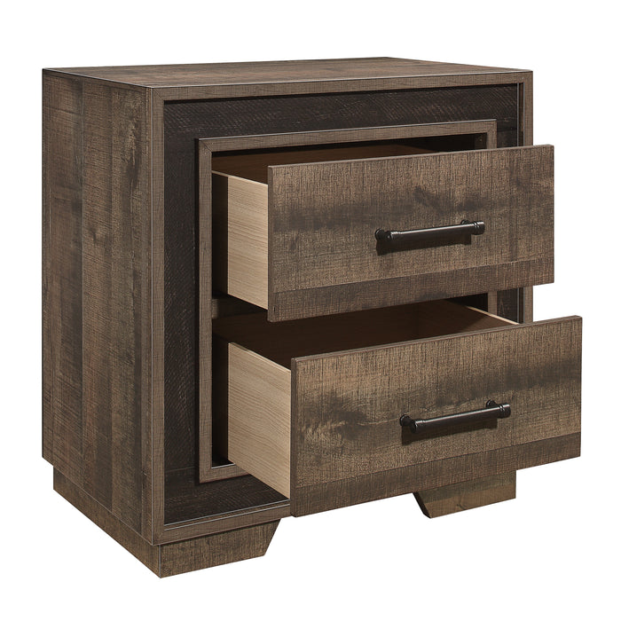 Ellendale Nightstand RUSTIC MAHOGANY/DARK EBONY