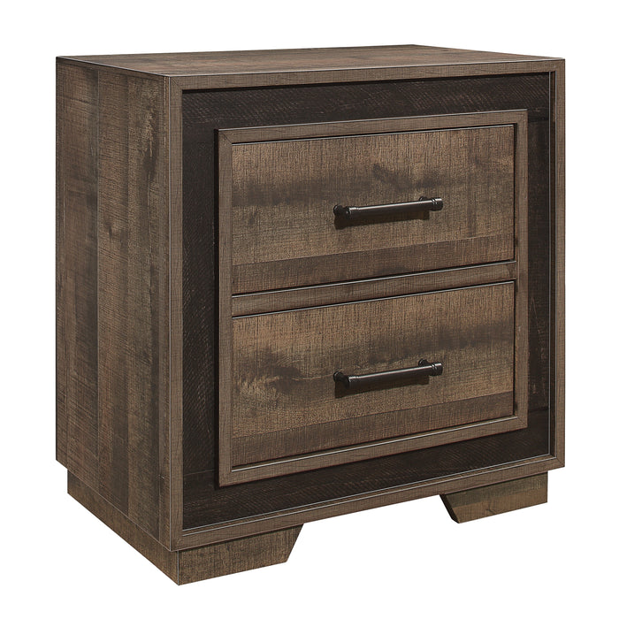 Ellendale Nightstand RUSTIC MAHOGANY/DARK EBONY