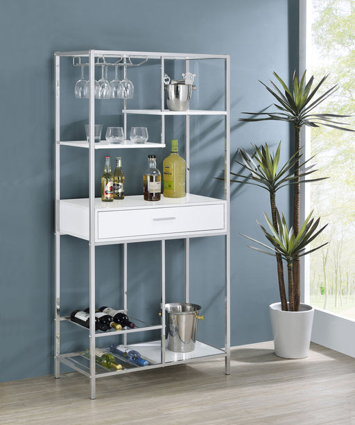 figueroa-5-shelf-wine-cabinet-with-storage-drawer-white-high-gloss-and-chrome