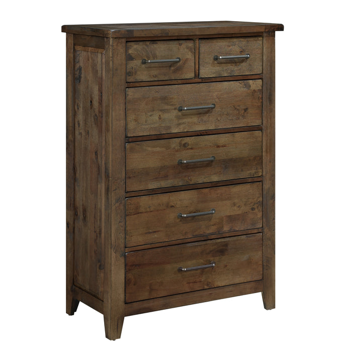 Jerrick Solid Wood Chest BURNISHED BROWN