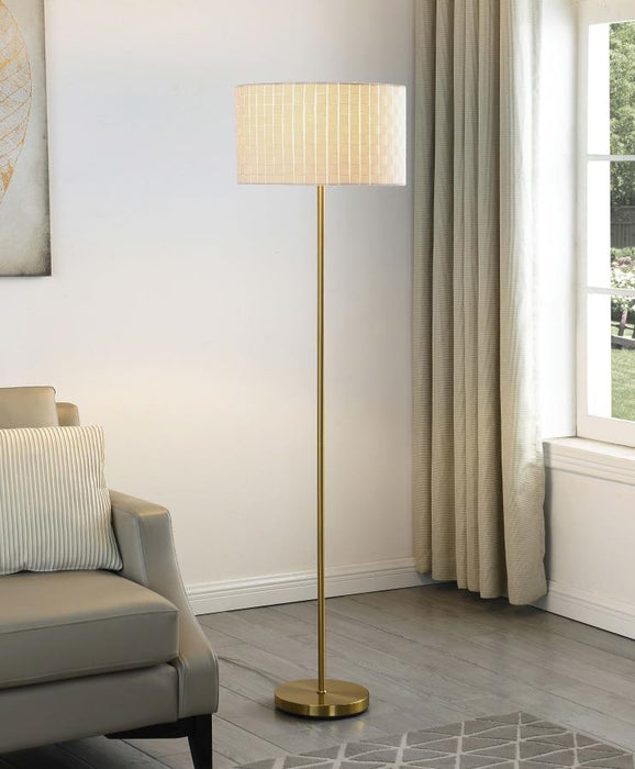 Basket Shade Gold Base Floor Lamp