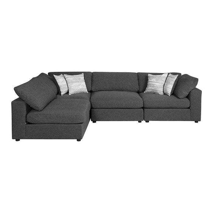 Serene 4-piece Upholstered Modular Sectional Charcoal