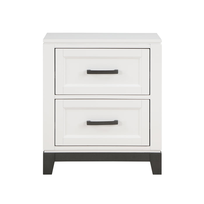 Garretson Nightstand WHITE/METALLIC