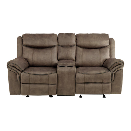 aram-recliner-loveseat-brown-microfiber