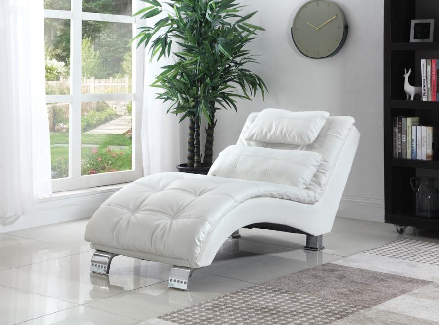 Dilleston Vinyl Chaise White