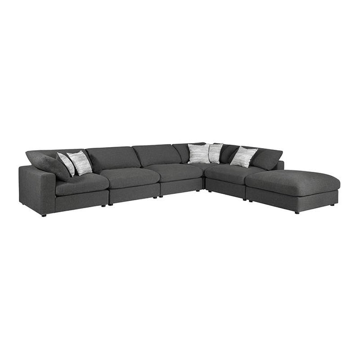 Serene 6-piece Upholstered Modular Sectional Charcoal