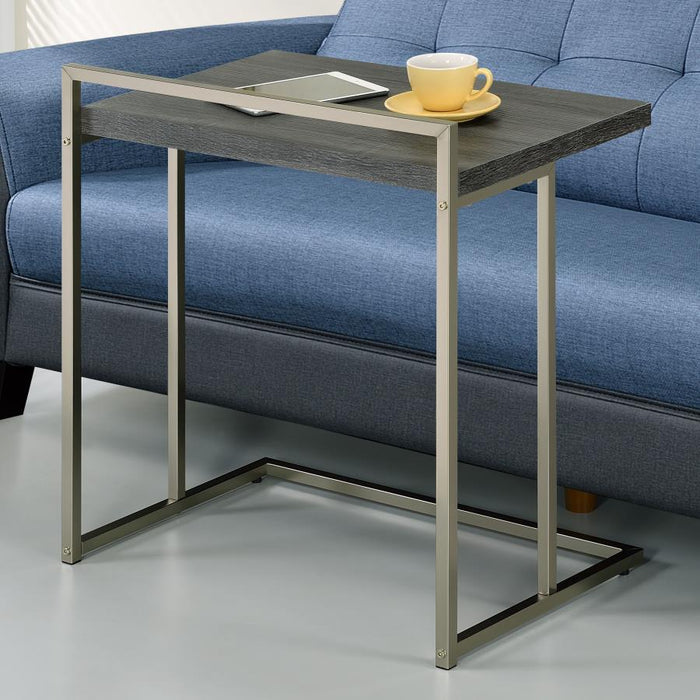 Dani Rectangular Snack Table with Metal Base GREY