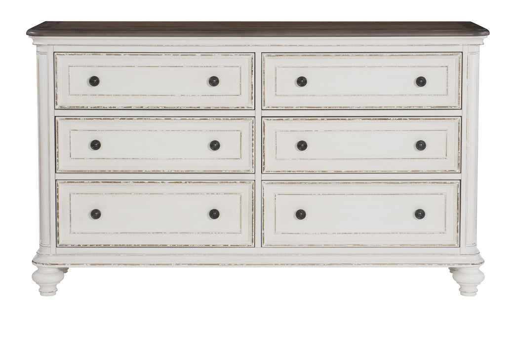 Baylesford Dresser ANTIQUE WHITE RUB-THRU