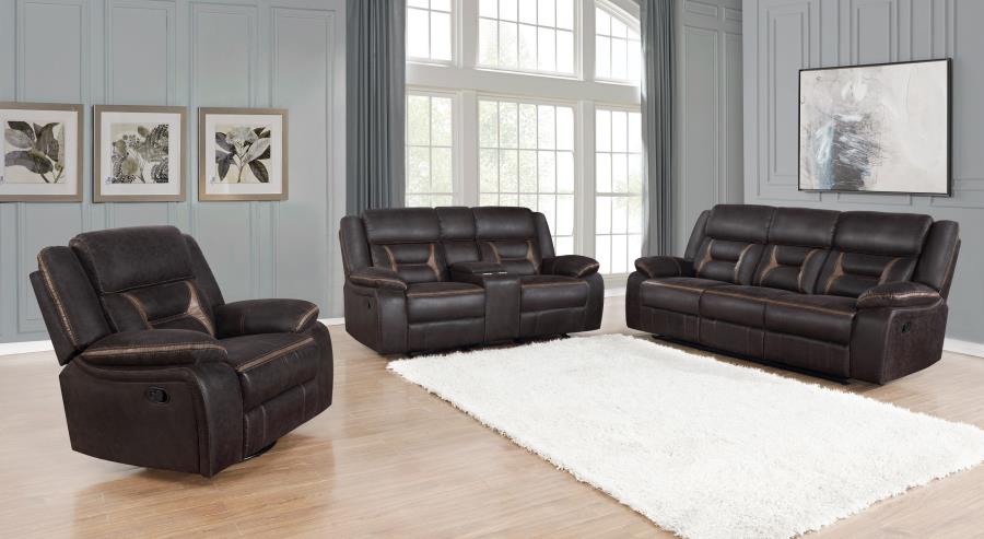 Greer Reclining Sofa DARK BROWN