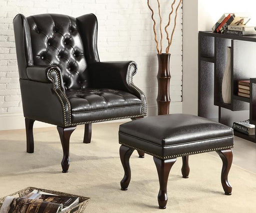 roberts-button-tufted-back-accent-chair-with-ottoman-black-and-espresso