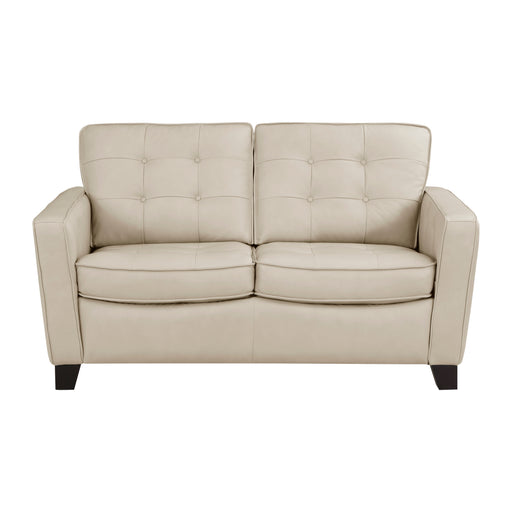 renzo-top-grain-leather-loveseat-beige