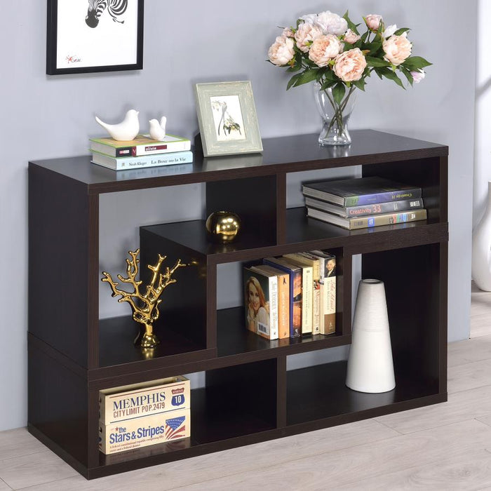 Velma Convertible TV Console and Bookcase Cappuccino