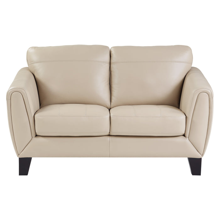 Spivey Top Grain Leather Loveseat BEIGE