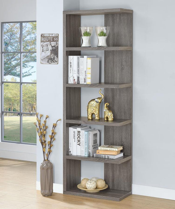 Harrison 5-tier Bookcase Weathered Grey