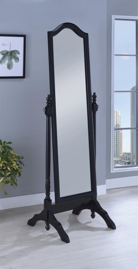 cabot-rectangular-cheval-mirror-with-arched-top-black