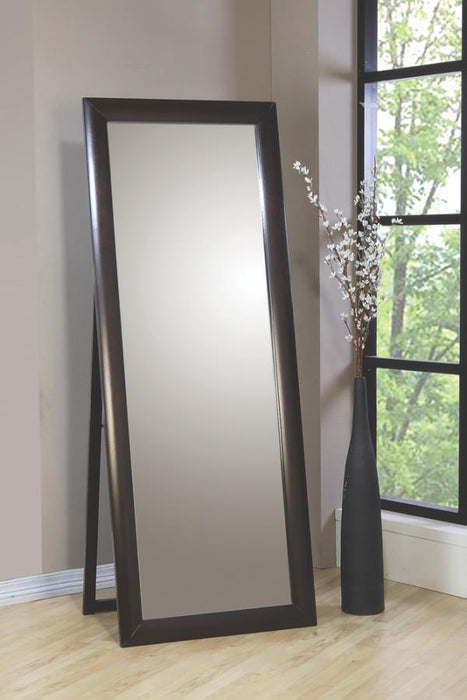 Phoenix Rectangular Standing Floor Mirror Black