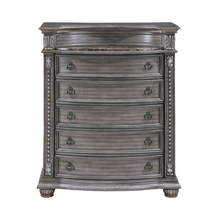 Chest W/Marble Shelf GREY