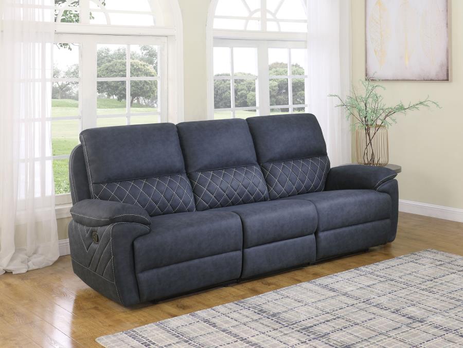 Variel Upholstered Tufted Motion Sofa BLUE