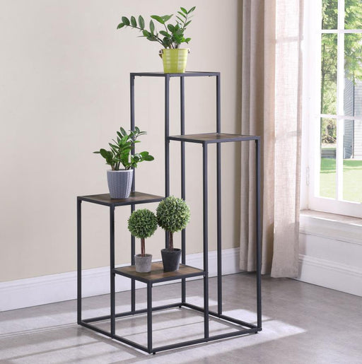 rito-4-tier-display-shelf-rustic-brown-and-black