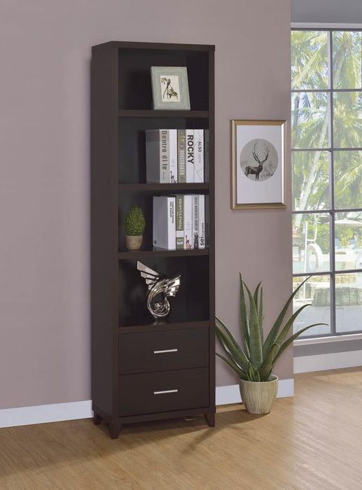 Lewes 2-drawer Media Tower Cappuccino