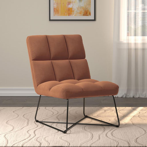 lux-armless-upholstered-accent-chair-burnt-orange