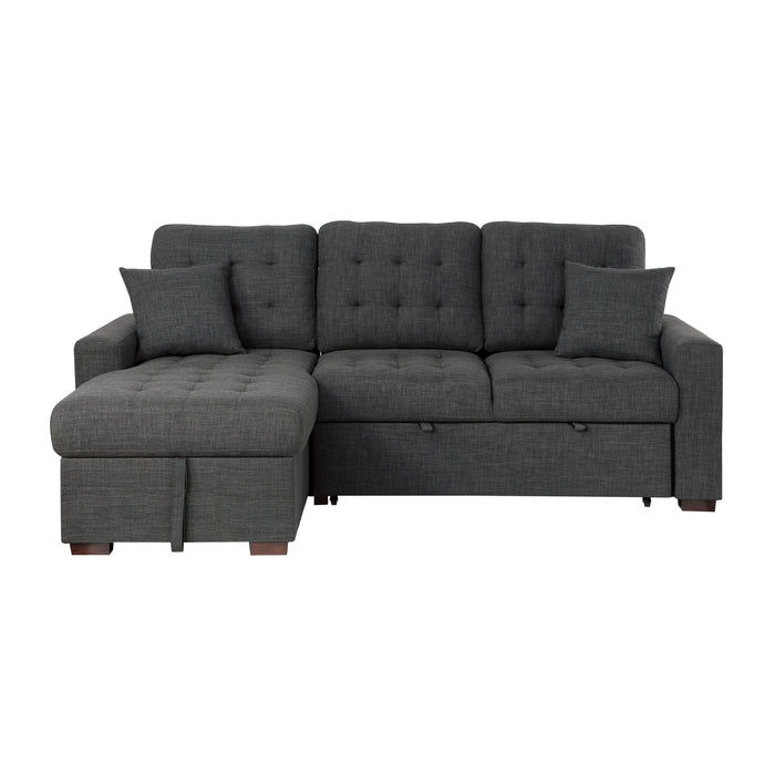 #McCafferty Sectional w/Sleeper & Storage LAF GREY