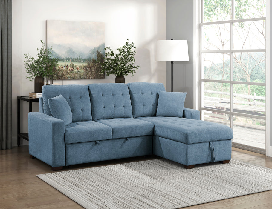 #Waitsfield Sectional w/Sleeper & Storage RAF BLUE