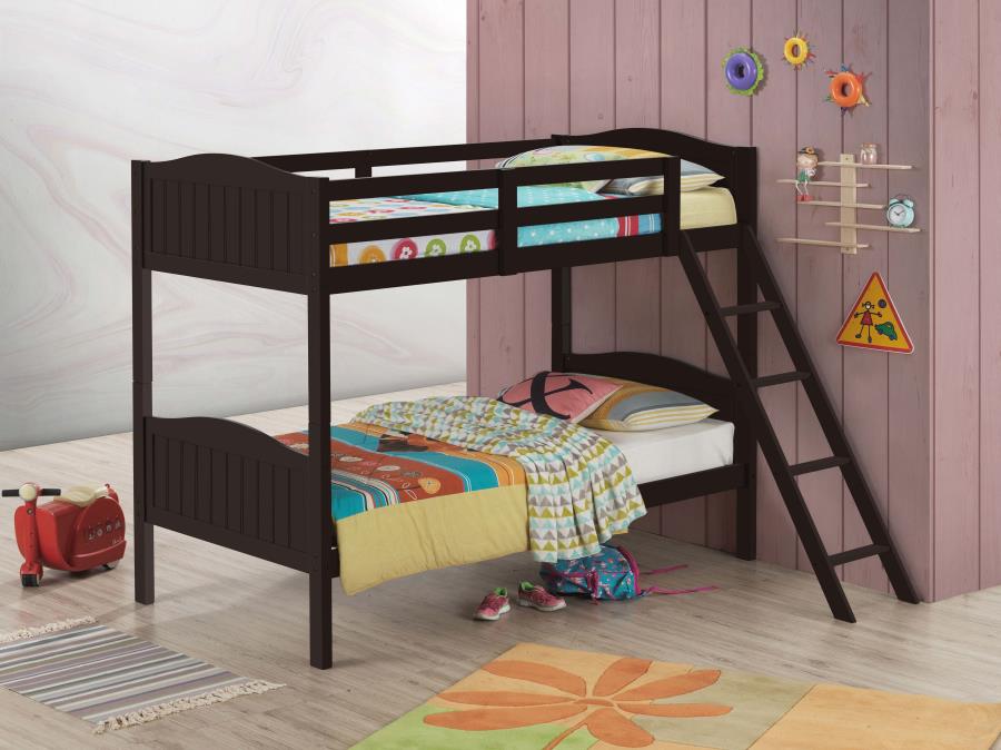 Arlo Twin/Twin Bunk Bed with Ladder Espresso