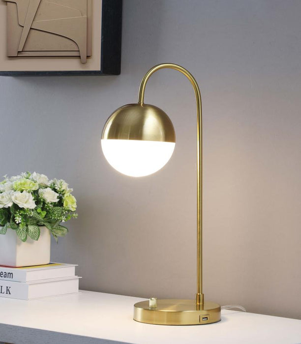 Half White Gold Ball Table Lamp