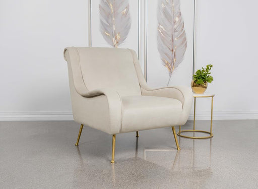 ricci-upholstered-saddle-arms-accent-chair-stone-and-gold