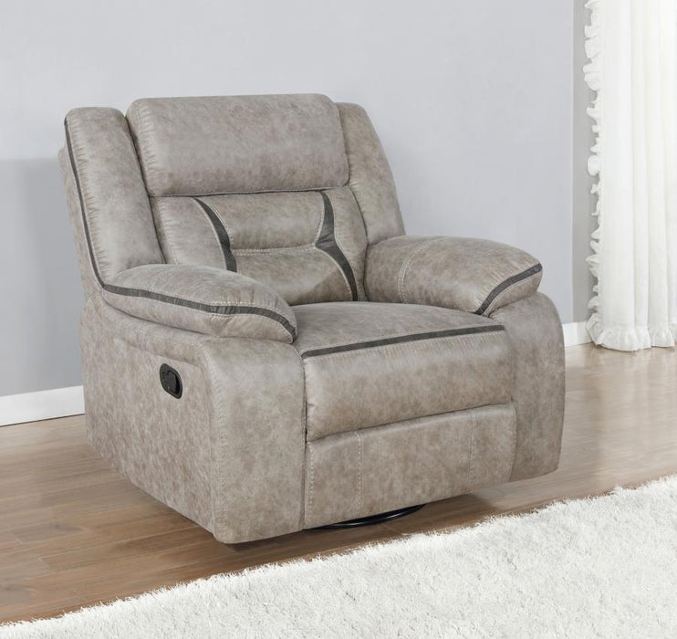 Greer Upholstered Tufted Back Glider Recliner TAUPE