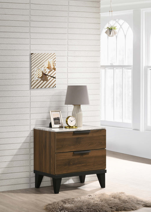 mays-2-drawer-nightstand-walnut-brown-with-faux-marble-top