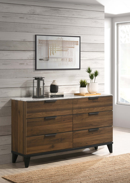 mays-6-drawer-dresser-walnut-brown-with-faux-marble-top