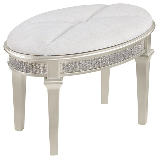 evangeline-oval-vanity-stool-with-faux-diamond-trim-silver-and-ivory