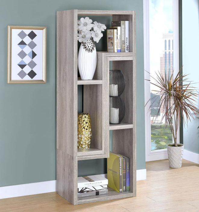 Velma Convertable Bookcase and TV Console Grey Driftwood