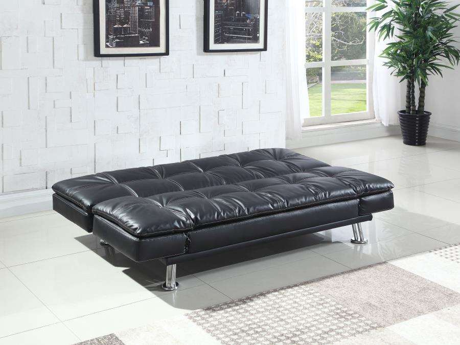 Dilleston Tufted Back Upholstered Sofa Bed Black