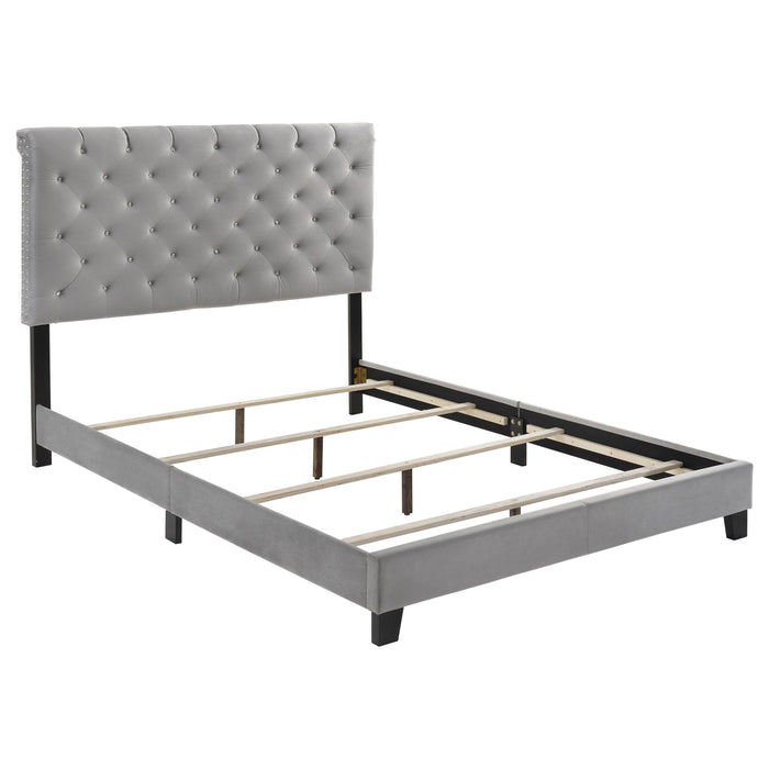 Warner Eastern King Upholstered Bed Grey image