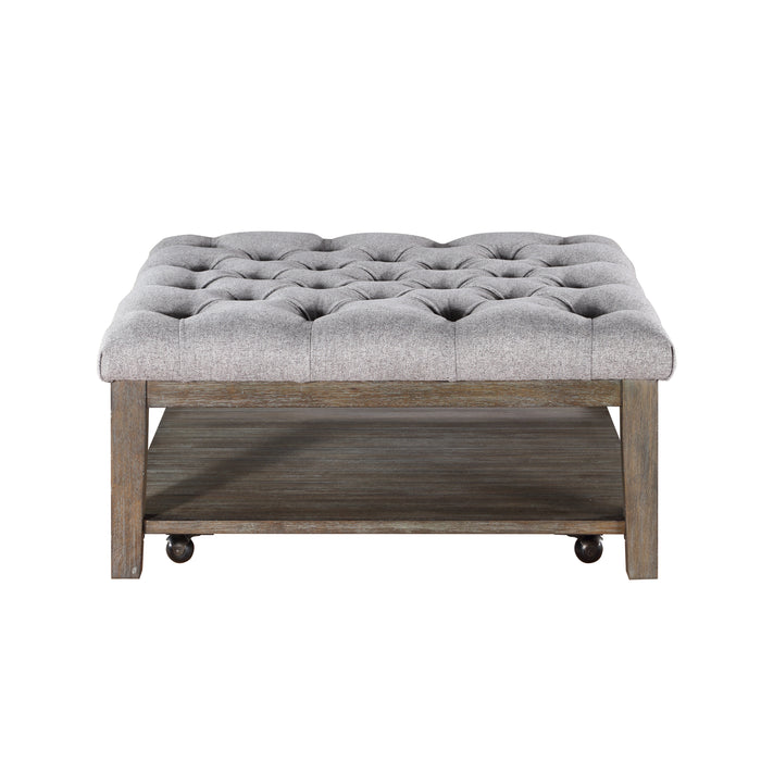 Roseboro Ottoman W/Casters GREY ONLY