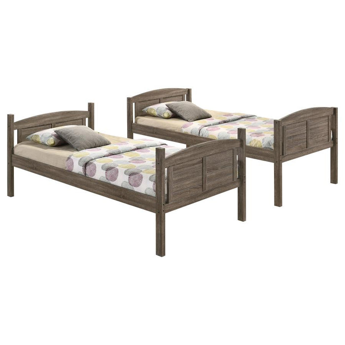 Flynn Twin over Twin Bunk Bed Weathered Brown