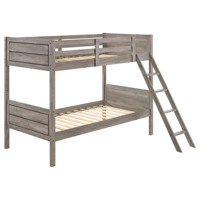 Ryder Twin over Twin Bunk Bed Weathered Taupe